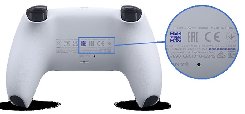 PS5コントローラーのシリアル番号