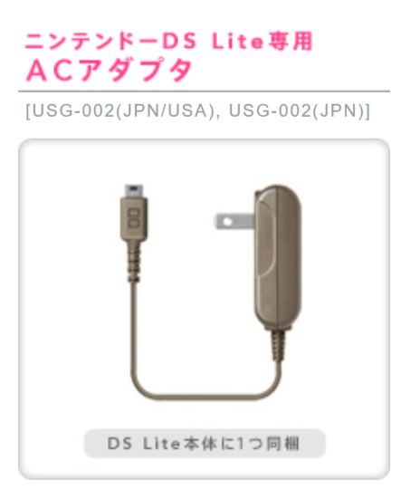 DSライトの付属品(ACアダプタ)の画像