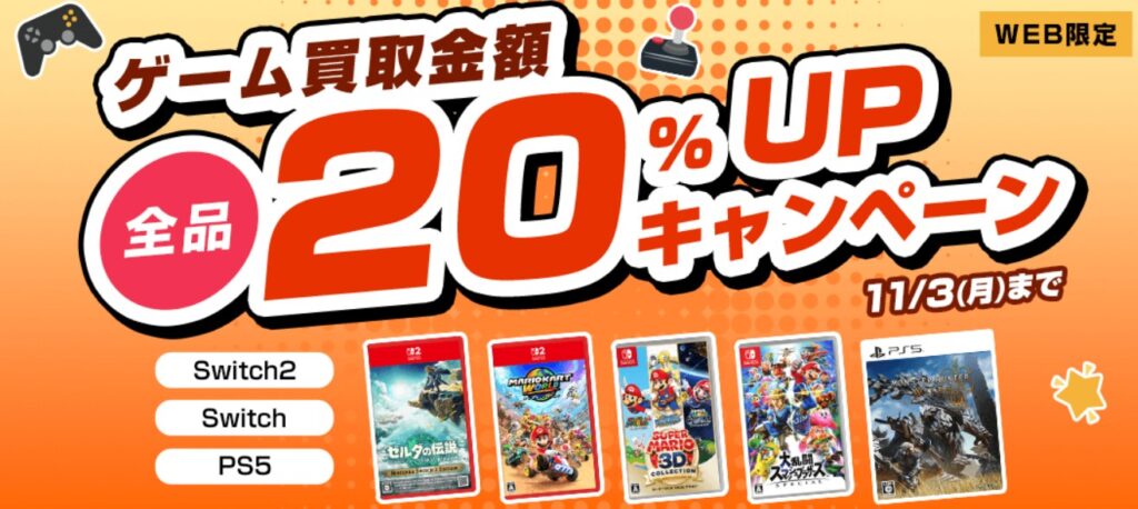 ゲオのゲームソフト買取キャンペーンの画像