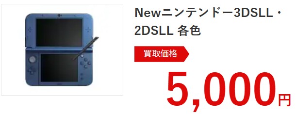 動かない3DSLLの買取価格