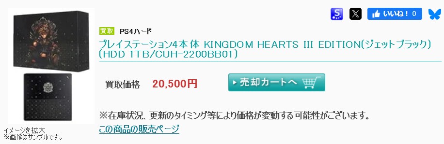 PS4のcuh-2200シリーズの駿河屋買取価格