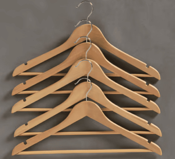 IRIS OHYAMA 木製ハンガー5本組 MH-5PNa