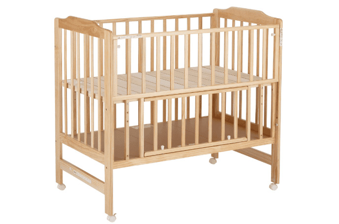 KATOJI(カトージ) ハイシートベビーベッド 腰に負担をかけないハイタイプ ナチュラル